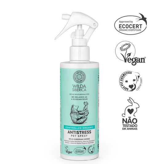 Wilda Siberica. Controlled Organic, Natural & Vegan  Antistress pet spray, 250 ml